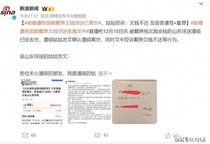 戴琳点赞球迷去世新闻，长期辱骂母亲行为令人心寒